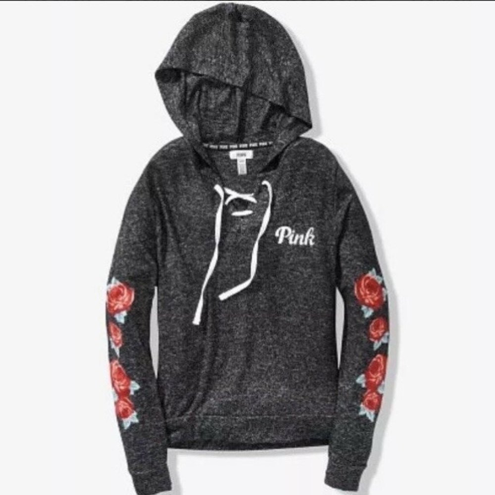 RARE/HTF PINK VS ROSE EMBROIDERED LACE UP P/O MED